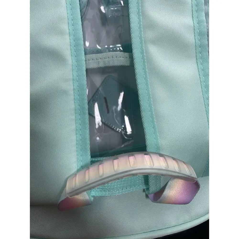 Clear Backpack for Girls Women Heavy Duty Transparent w/Aqua NWOT Backpack L